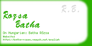rozsa batha business card